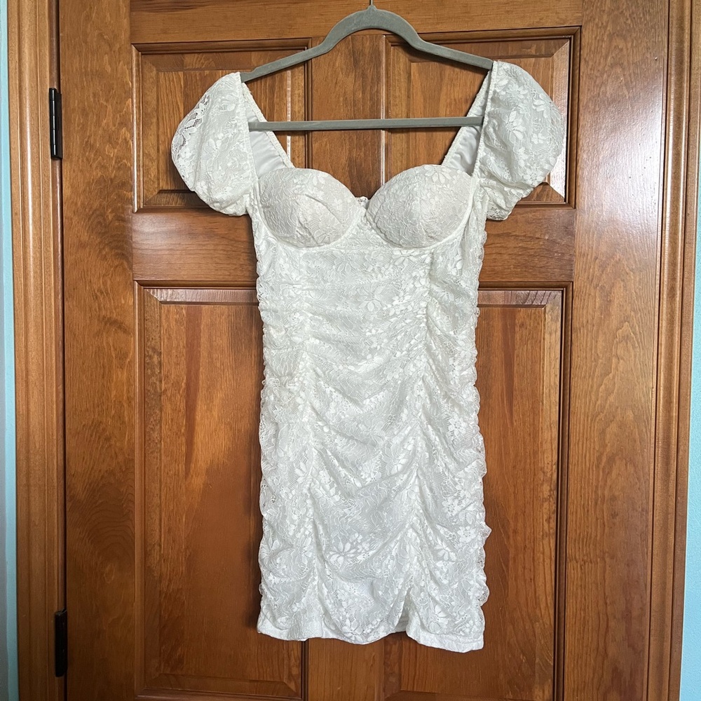 White Lace Mini Dress